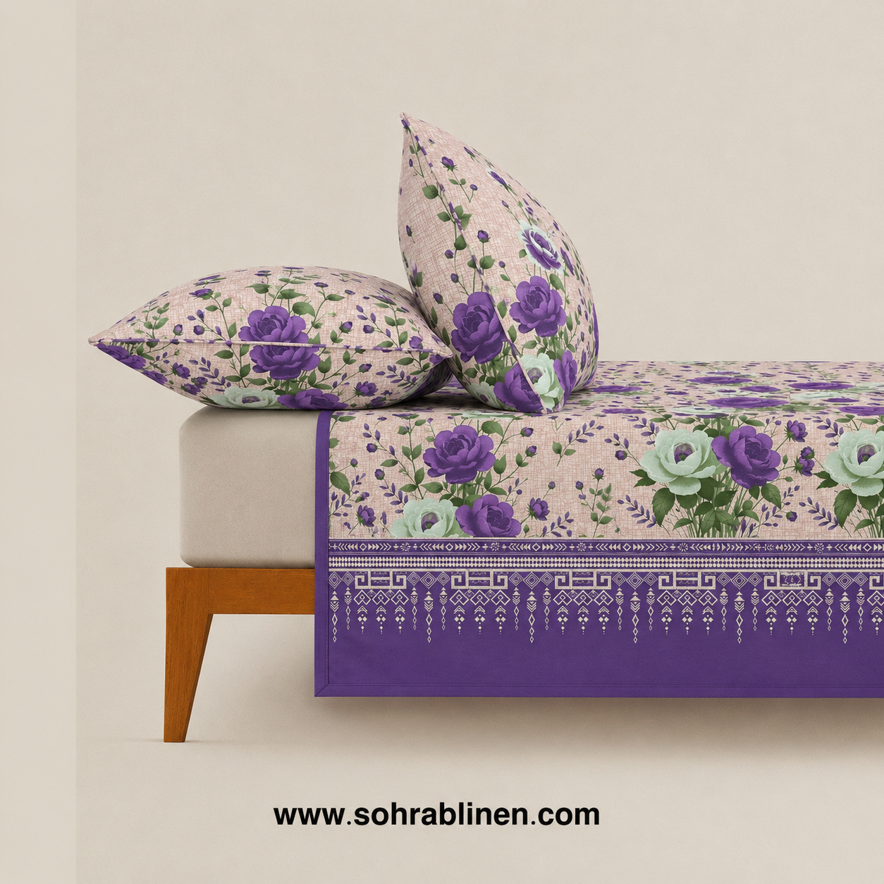 Lavender Garden T-150 Cotton Bed Sheet Set