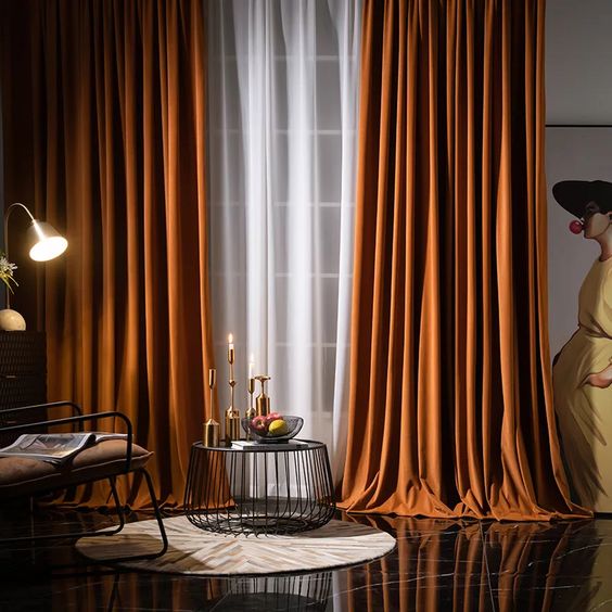 Plain Rust Curtains
