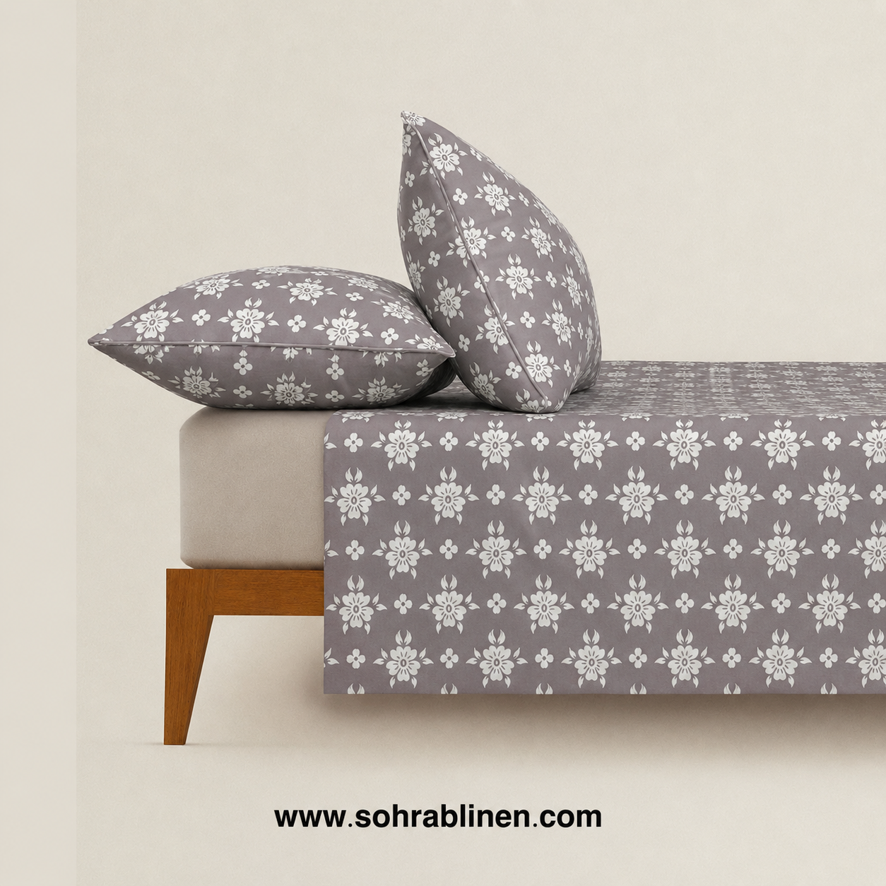 Silver Bloom T-150 Cotton Bed Sheet Set