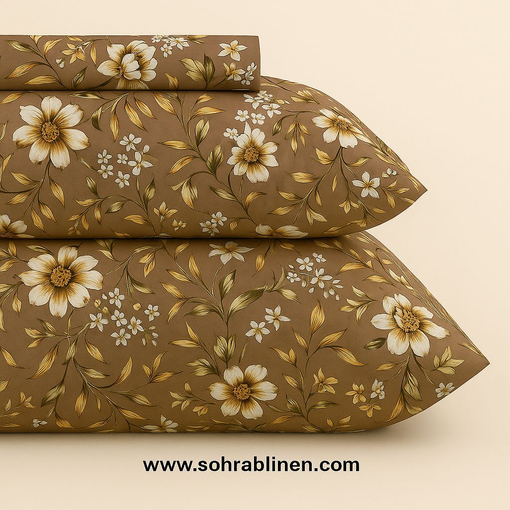 Sandstone petals crystal cotton bedsheet set