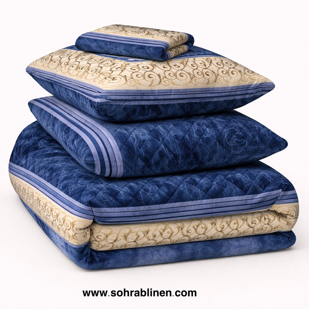 Imperial Blue Plush Bedding Set