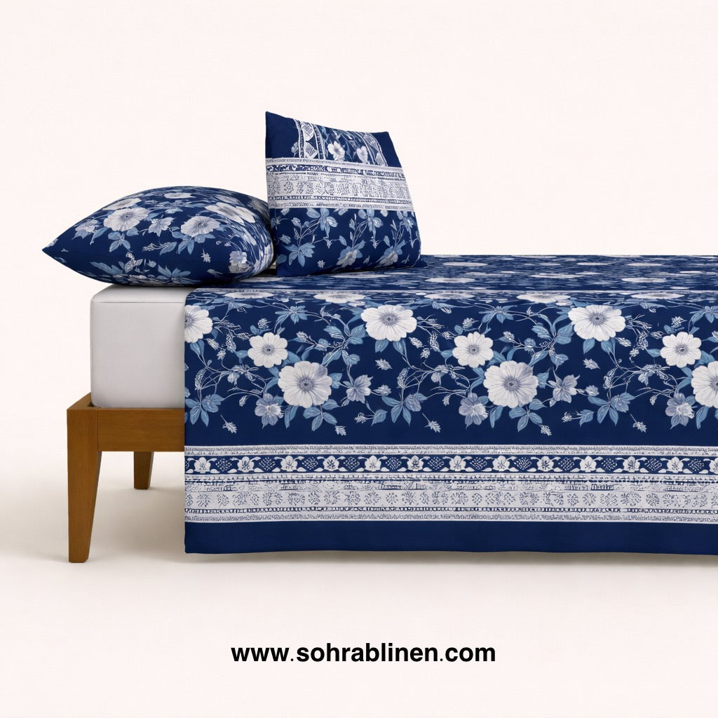 Amber Floral Cotton bedsheet Set