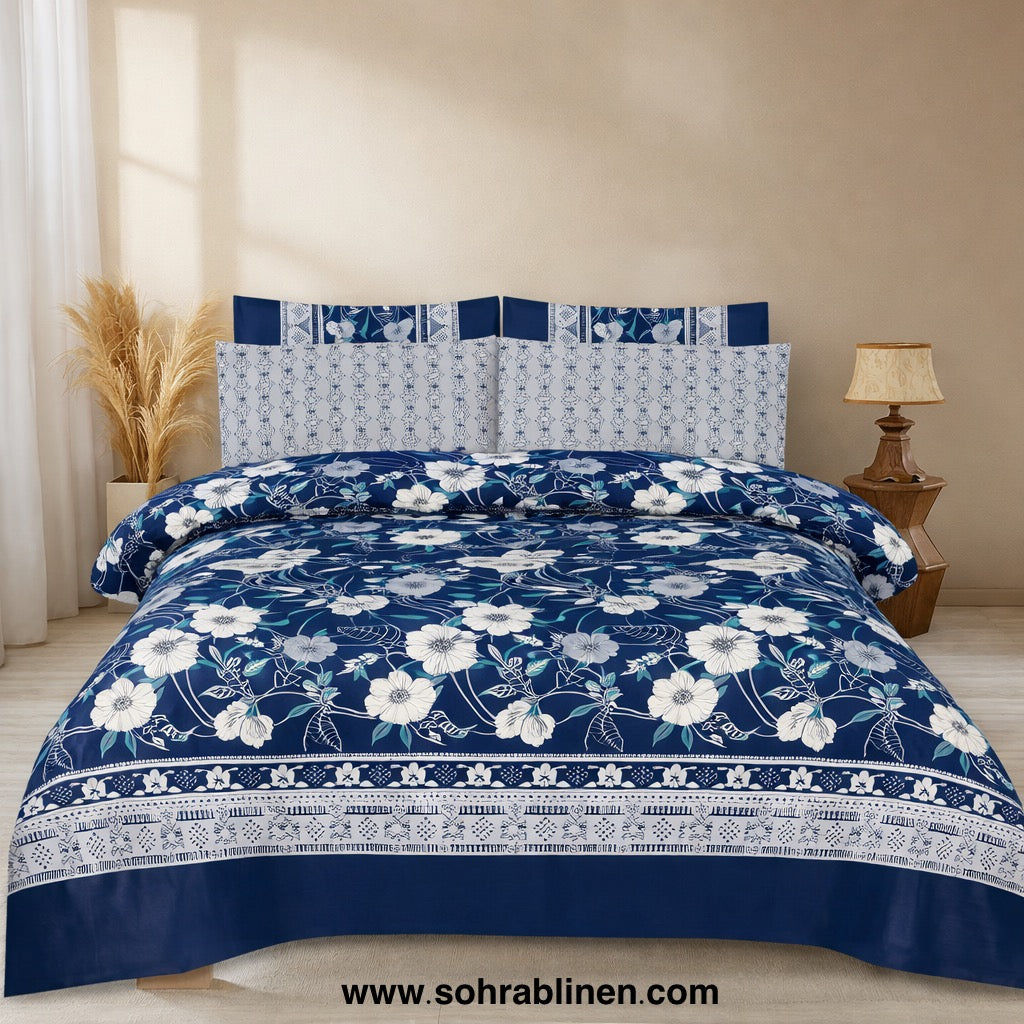 Amber Floral Cotton bedsheet Set