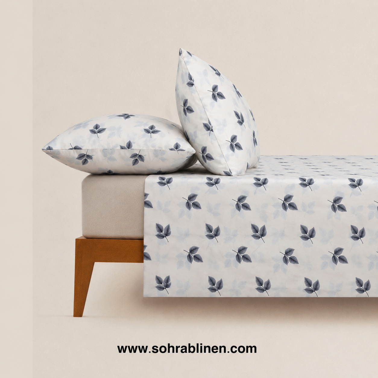 Leafy T-150 Cotton Bed Sheet Set