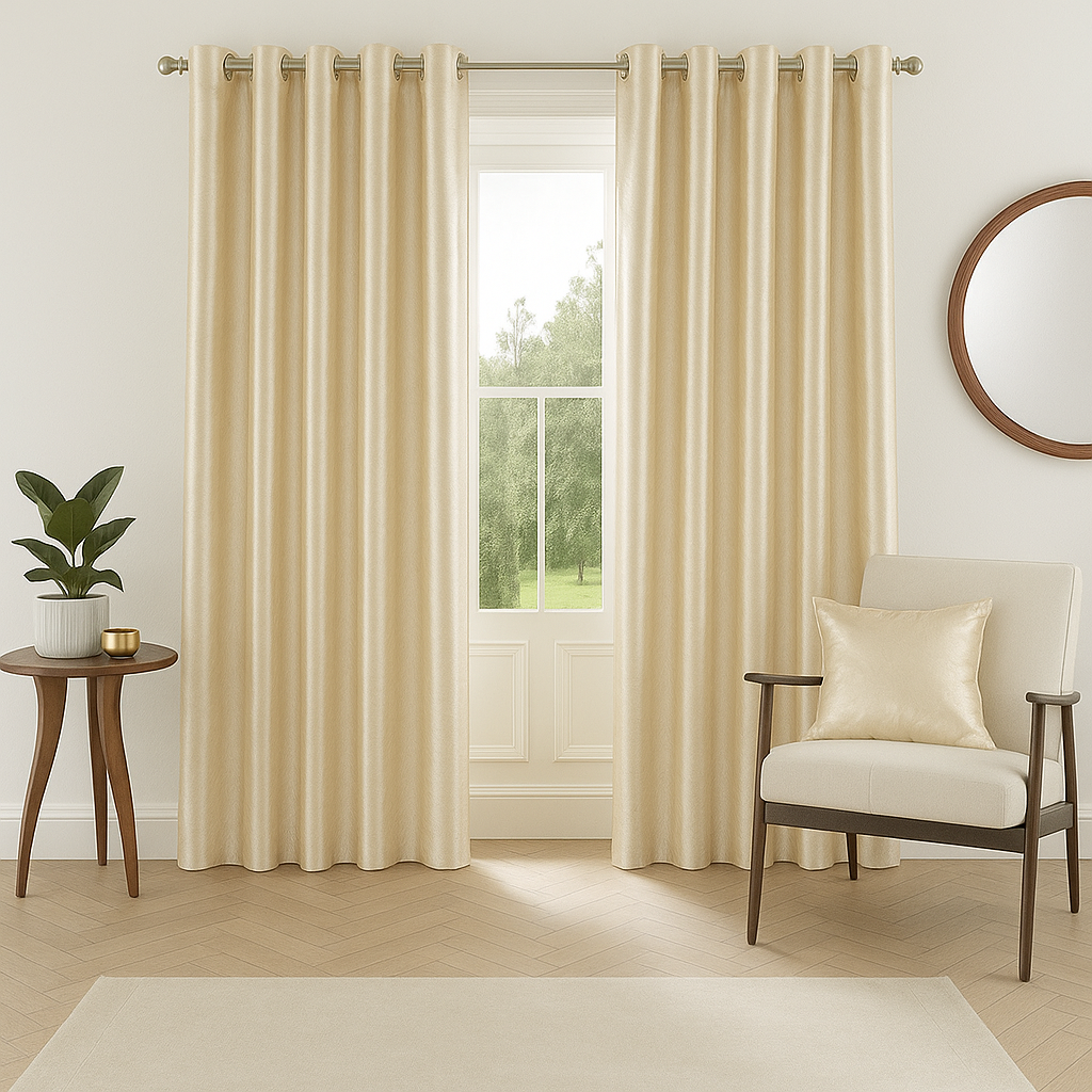 Plain light skin curtain