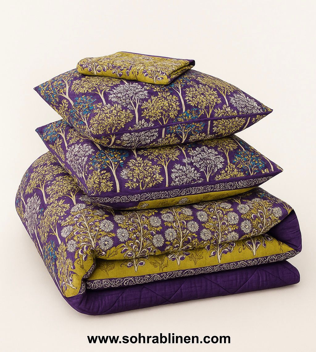 Purple Bloom Comforter Set 6PC
