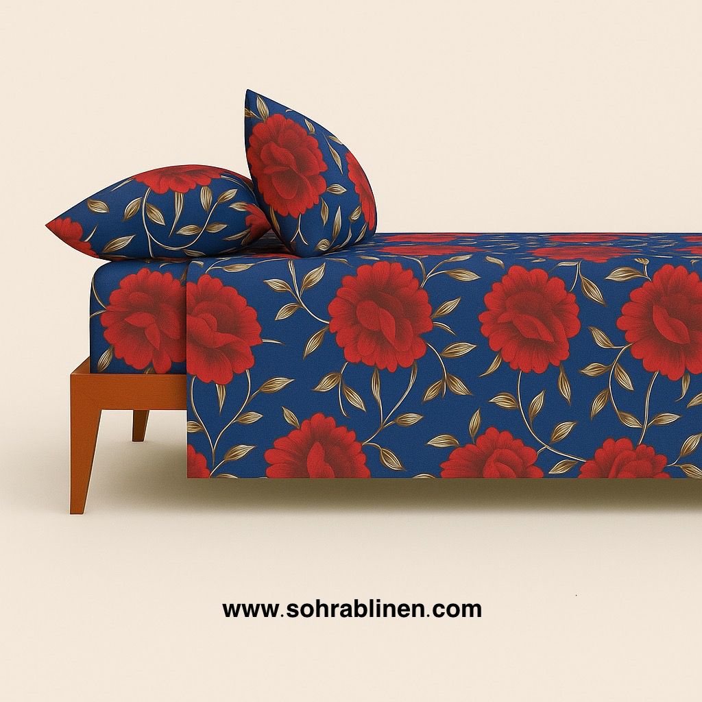 Flora Gleam Crystal Cotton Bedsheet Set