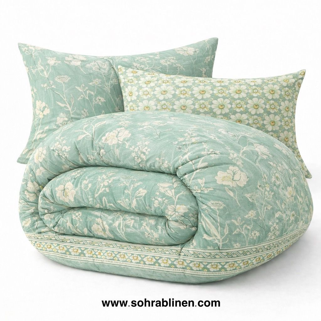 Minimal Floral Cotton bedsheet Set