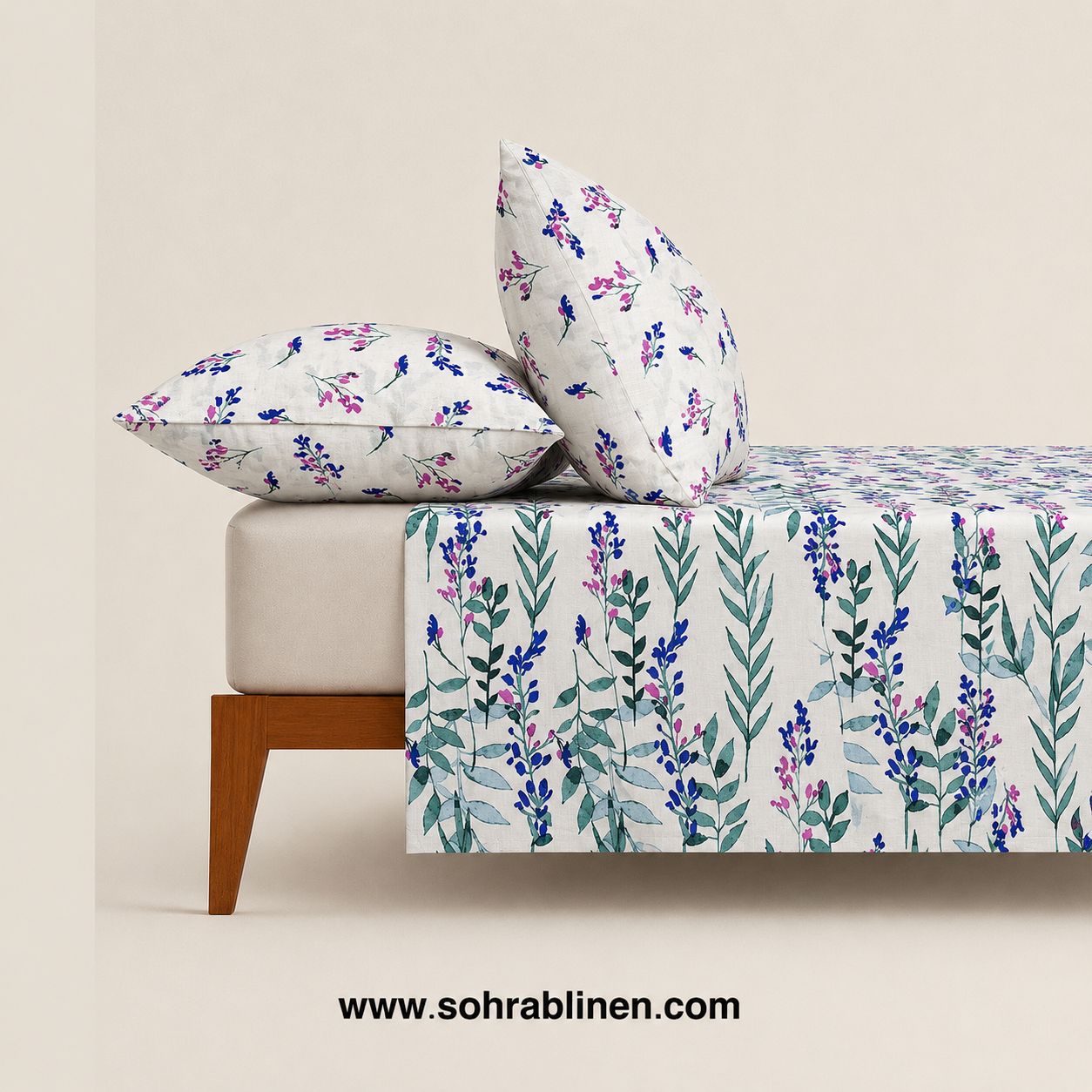 Floral serenity T-150 Cotton Bed Sheet Set