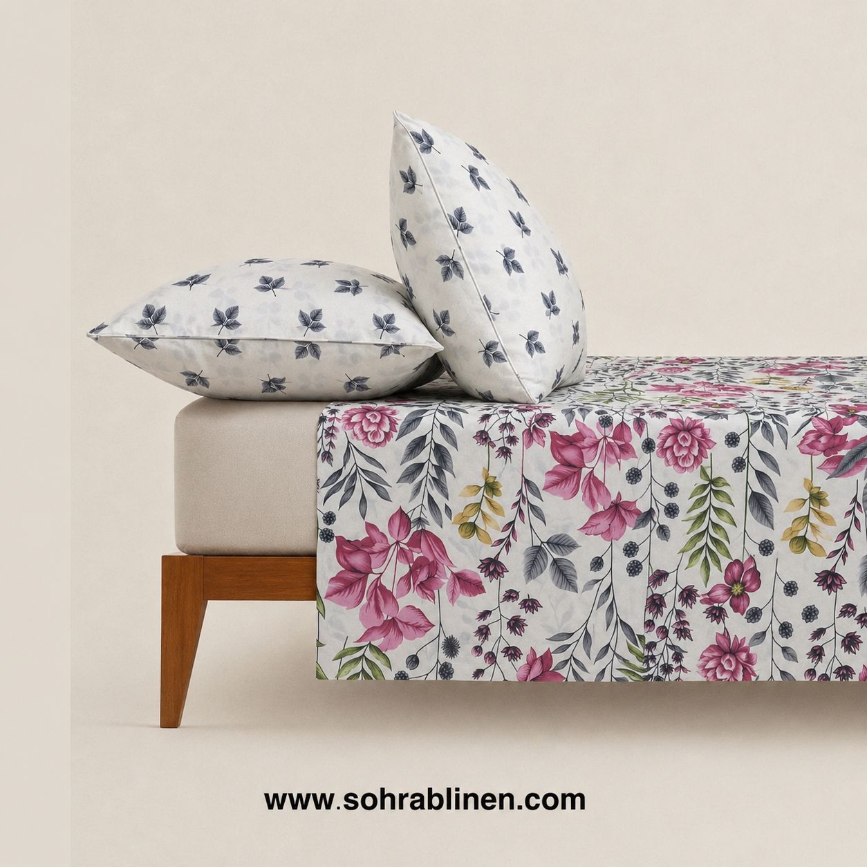 Peony Elegance T-150 Cotton Bed Sheet Set