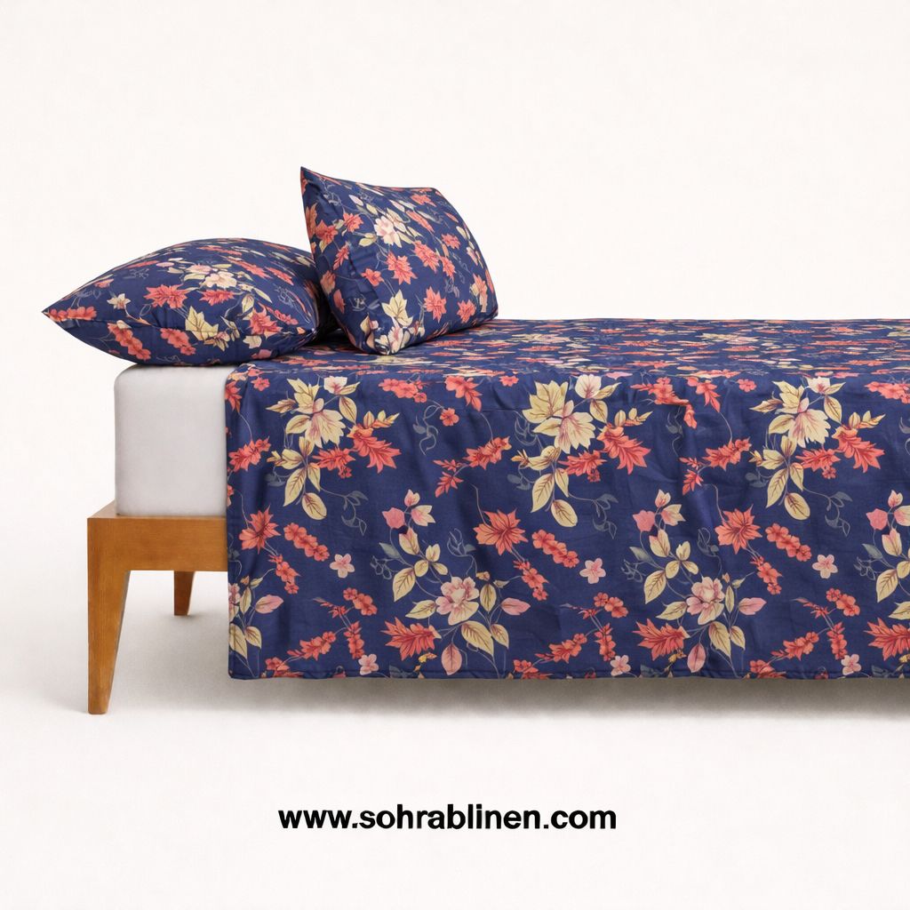 Amber Floral Cotton bed sheet Set