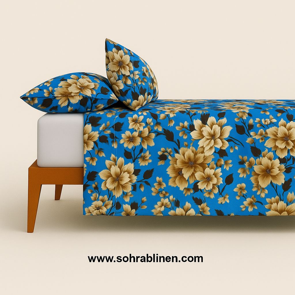 Royal sapphire Crystal Bedsheet Set