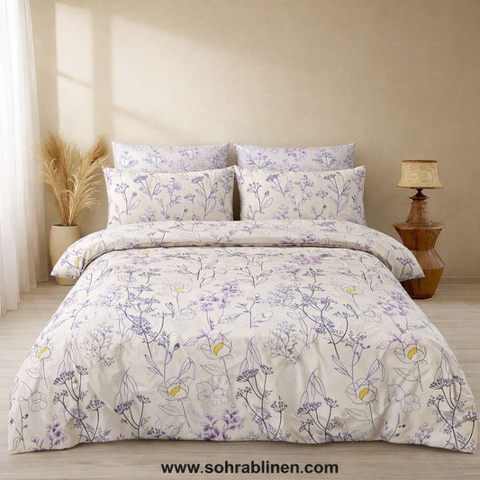 Amber Floral Cotton bed sheet Set