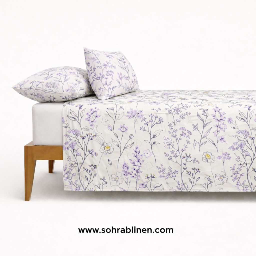Amber Floral Cotton bed sheet Set