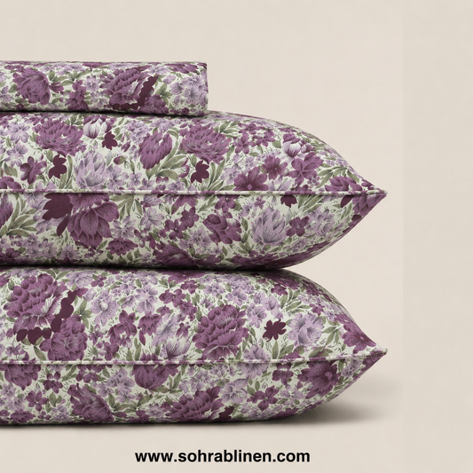 Lavender Garden Floral T-150 Cotton Bed Sheet set