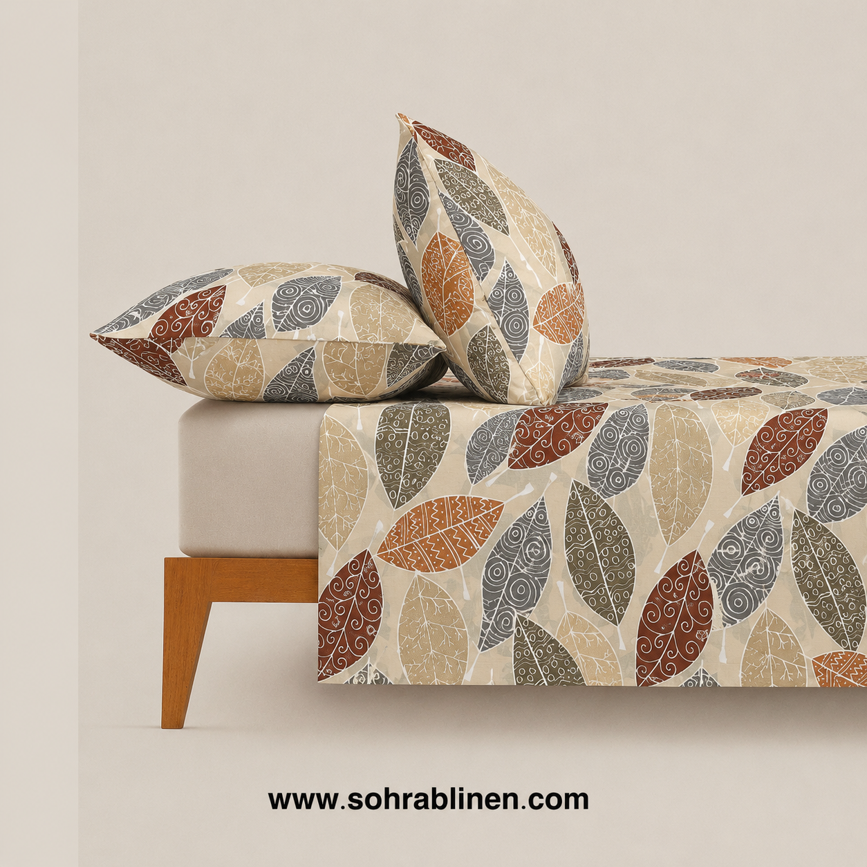 Earthy Autumn T-150 Cotton Bed Sheet Set