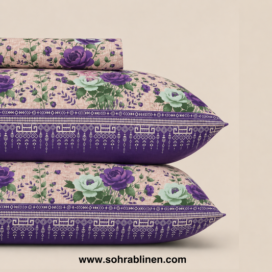 Lavender Garden T-150 Cotton Bed Sheet Set