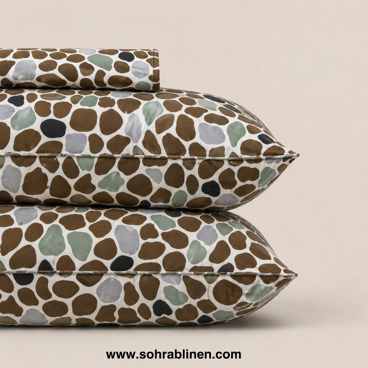 Pebble Mosaic T-150 Cotton Bed Sheet Set