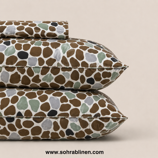 Pebble Mosaic T-150 Cotton Bed Sheet Set