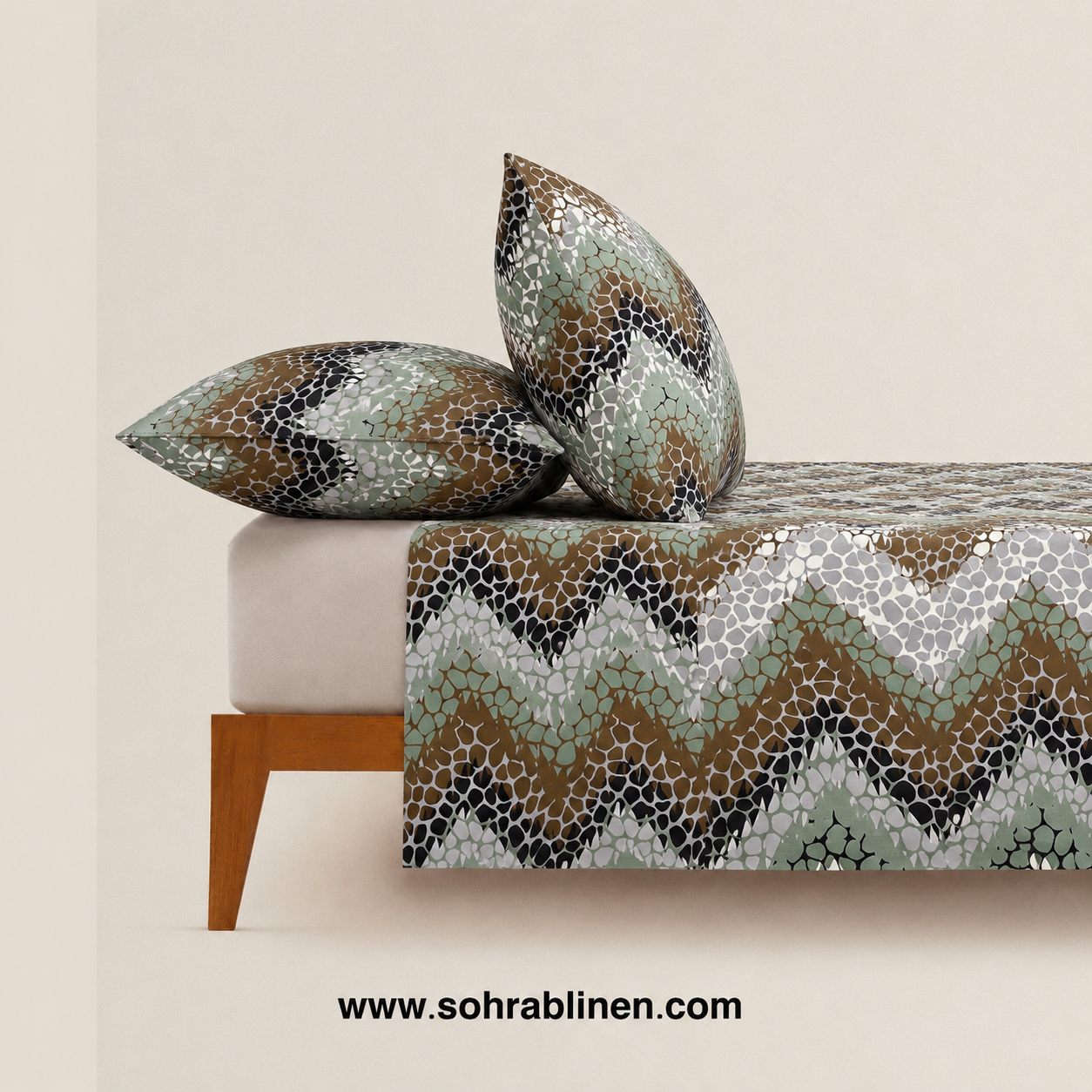 Stone Mosaic  T-150 Cotton Bed Sheet Set