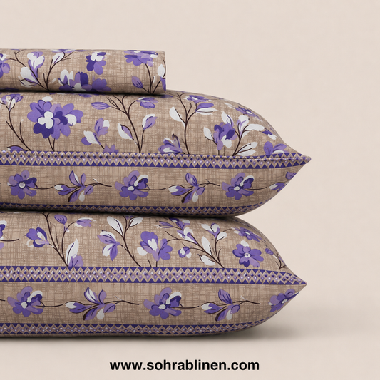 Royal Lavender T-150 Cotton Bed Sheet Set