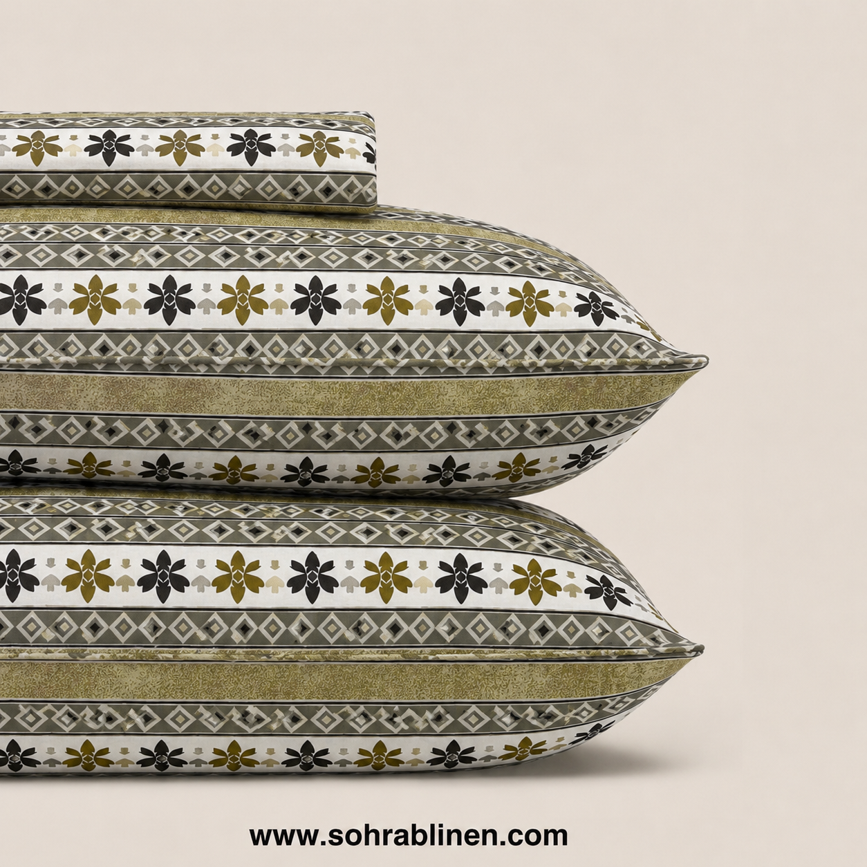 Olive Heritage T-150 Cotton Bed Sheet set