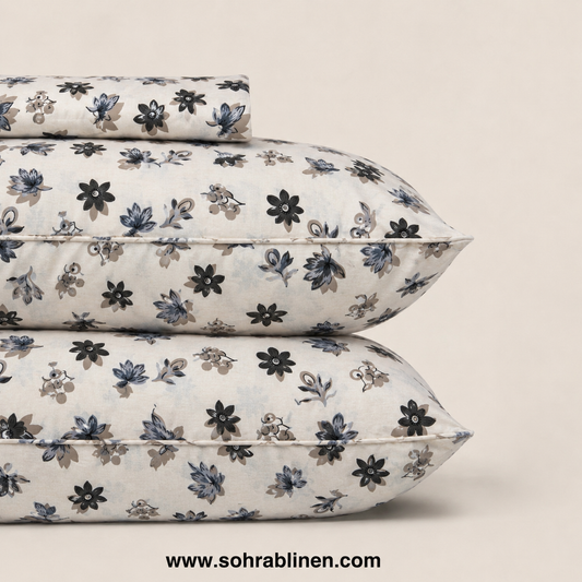 Mid night Blossom T-150 Cotton Bed Sheet Set
