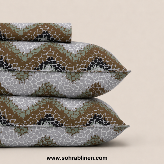 Stone Mosaic  T-150 Cotton Bed Sheet Set
