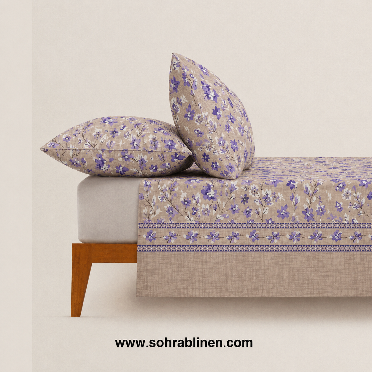 Royal Lavender T-150 Cotton Bed Sheet Set