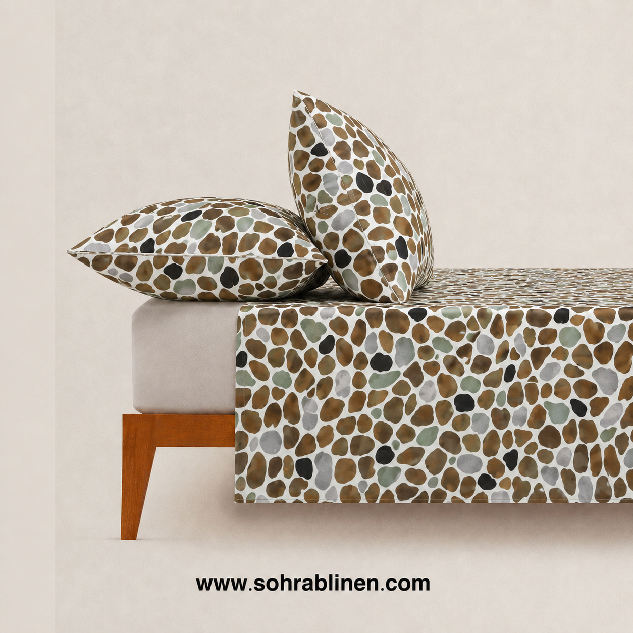Pebble Mosaic T-150 Cotton Bed Sheet Set