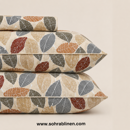 Earthy Autumn T-150 Cotton Bed Sheet Set