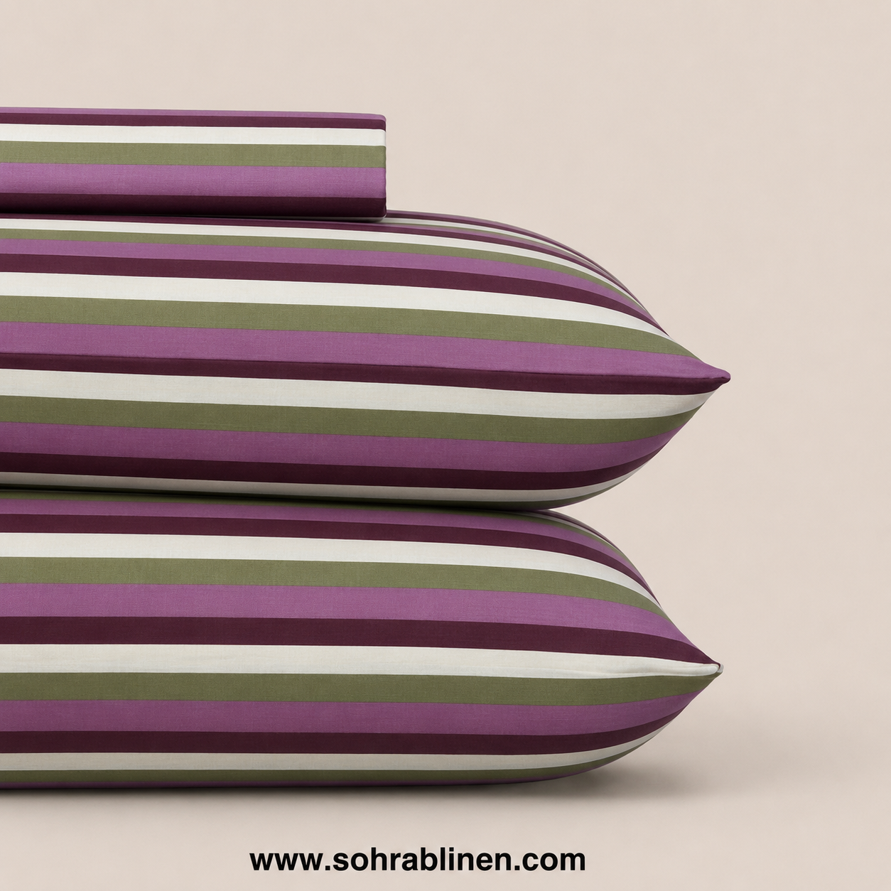 Mulberry stripe  T-150 Cotton Bed Sheet Set