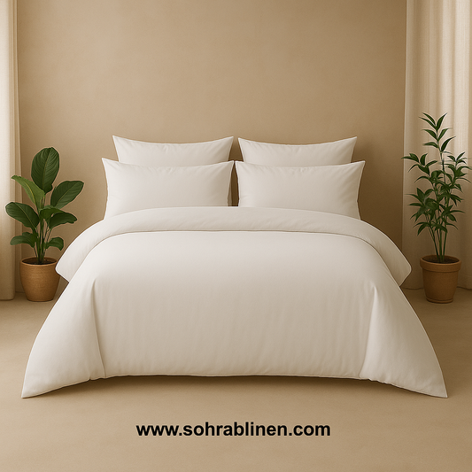 Premium white bedsheet set