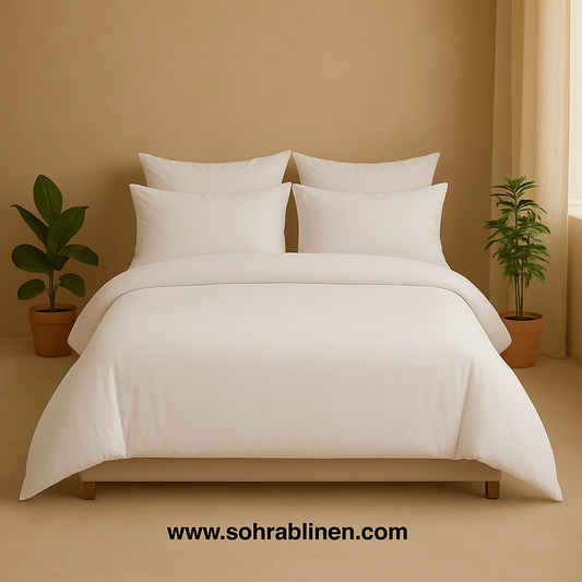 T-144 White Cotton Bedsheet