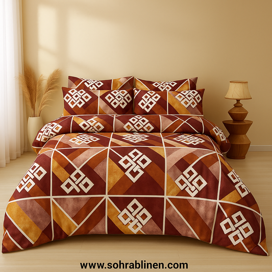 Royal Bloom Maroon Comforter Set 6PC