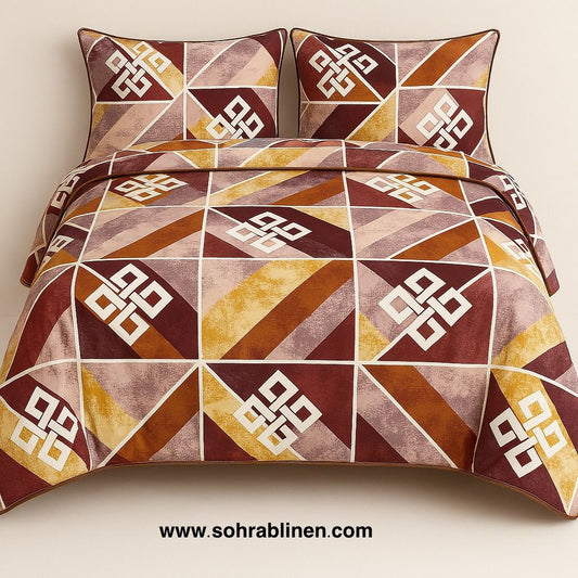Royal Bloom Maroon Comforter Set 6PC