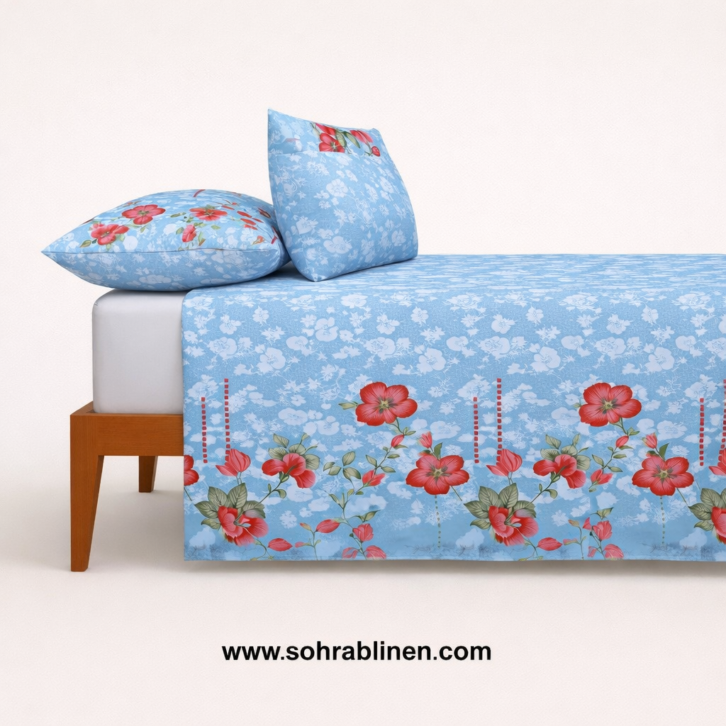 Cotton Blush Garden bedsheet Set