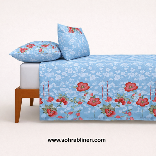 Cotton Blush Garden bedsheet Set
