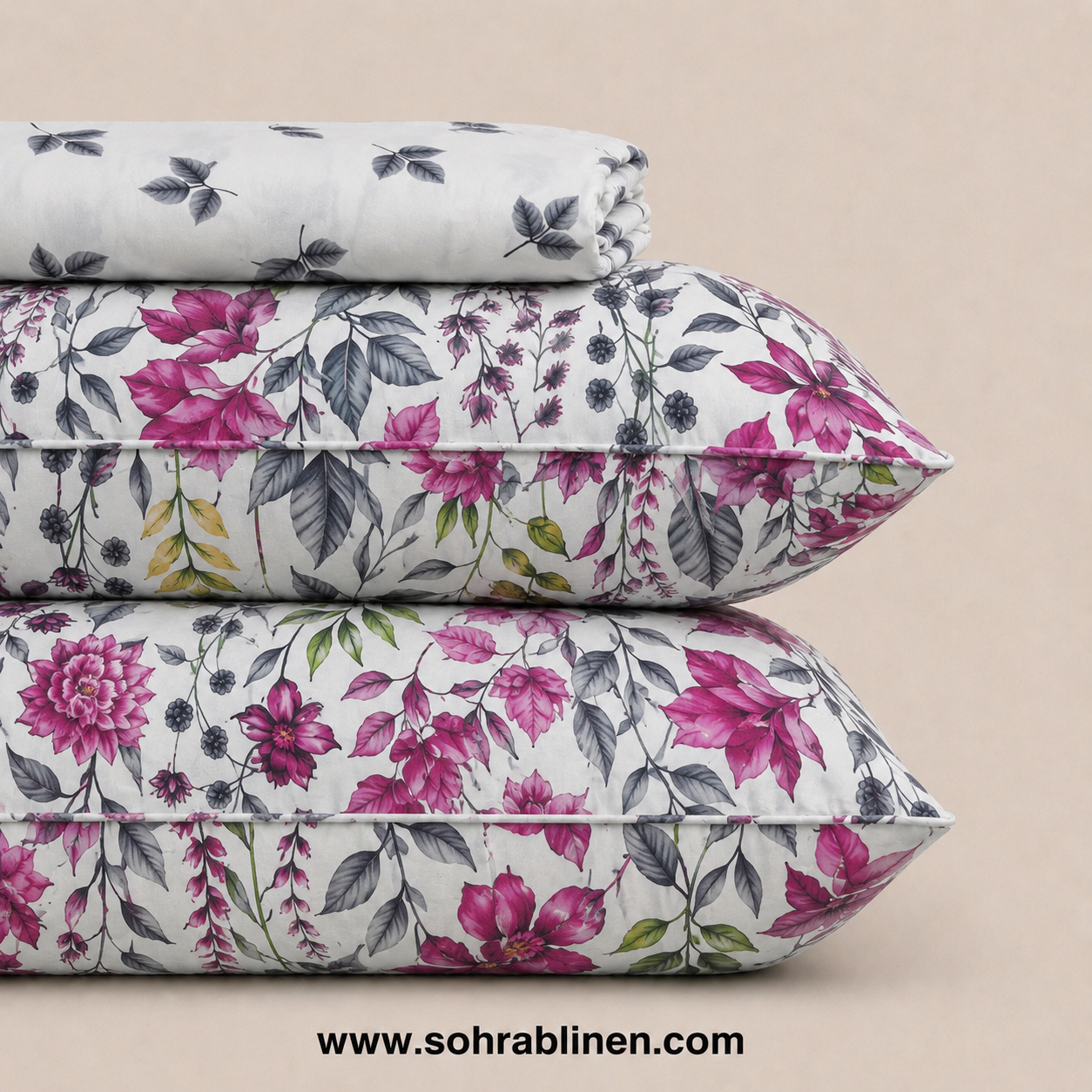 Peony Elegance T-150 Cotton Bed Sheet Set