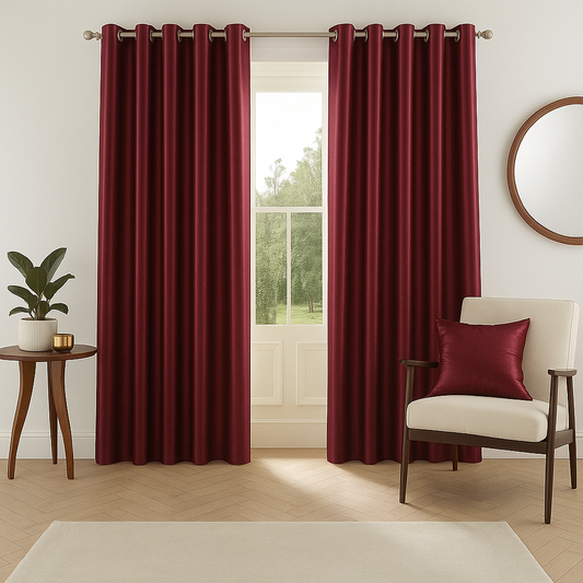 Plain Maroon Curtain