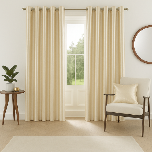 Plain light skin curtain