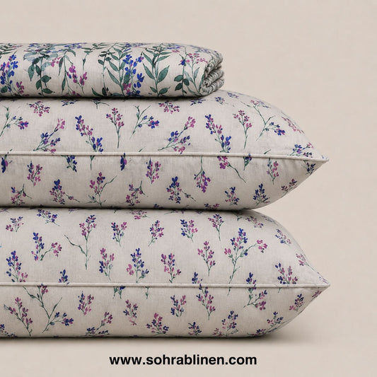 Floral serenity T-150 Cotton Bed Sheet Set