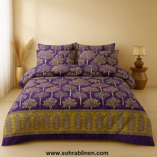 Purple Bloom  Comforter Set 6PC