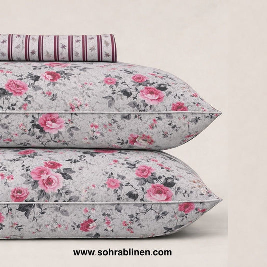 Ivory Rose Garden- A3 T-150 Bedsheet Set