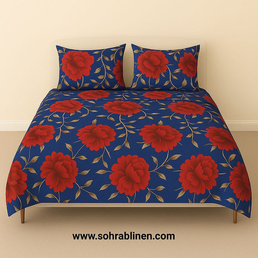 Flora Gleam Crystal Cotton Bedsheet Set