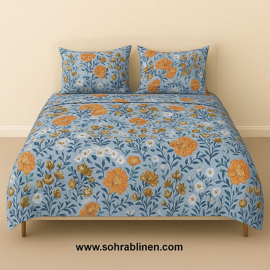 Blooming Crystal Cotton Bedsheet Set