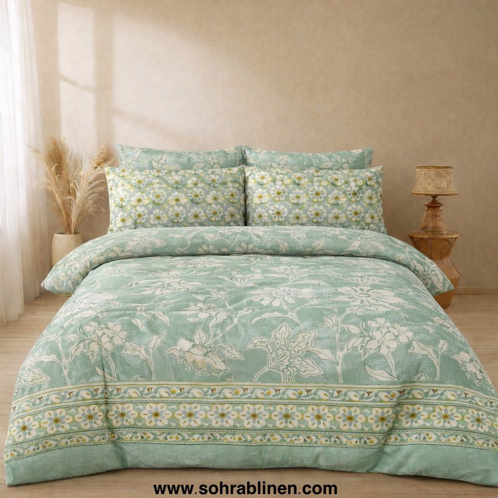 Minimal Floral Cotton bedsheet Set
