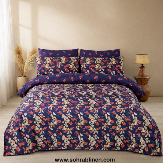 Amber Floral Cotton bed sheet Set