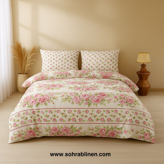 Pink Serenity Cotton Bedsheet set