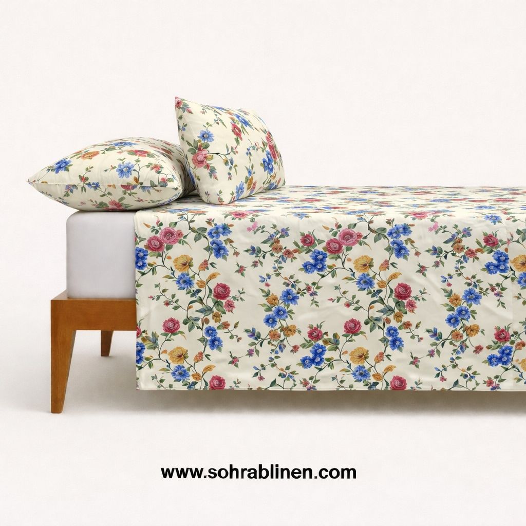 Amber Floral Cotton bed sheet Set